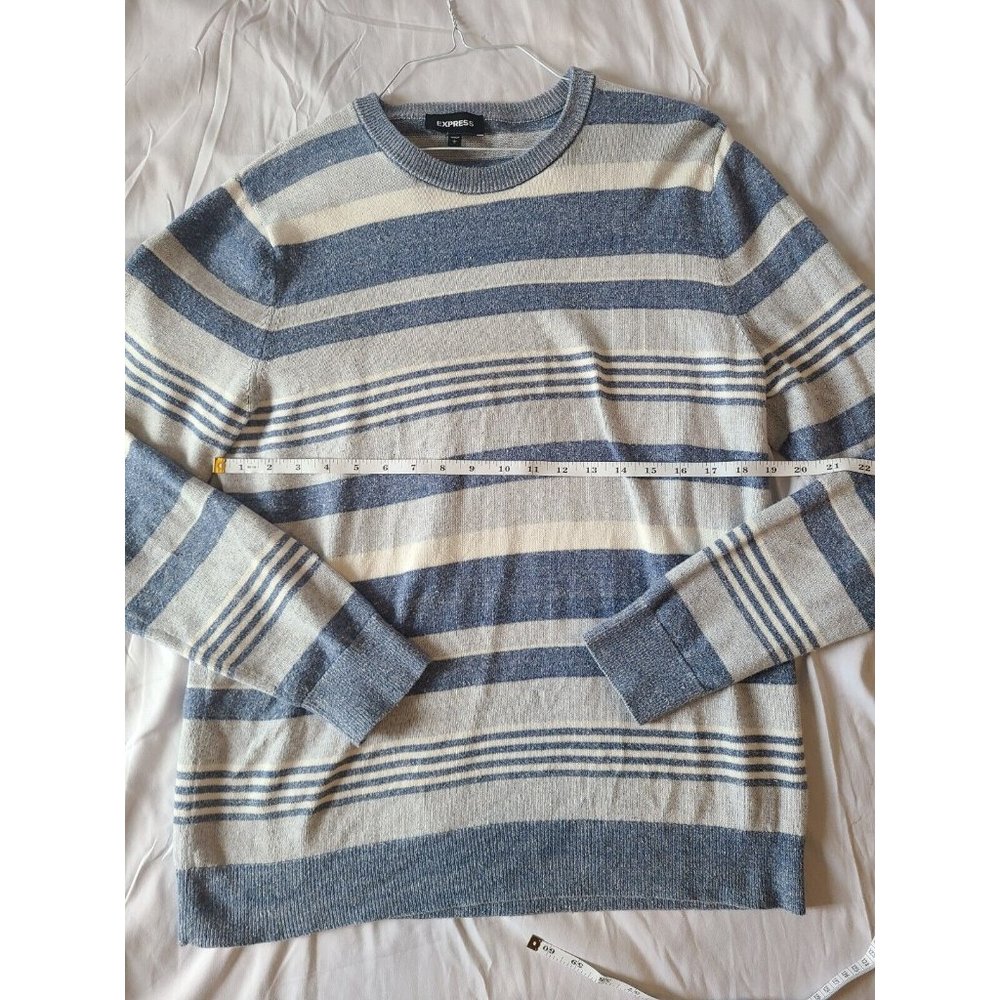 Express Large mens sweater cotton blue striped